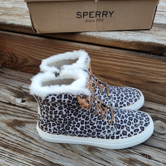 Sperry Crest High Top Faux Fur High Top Sneaker - Picture 4 of 7